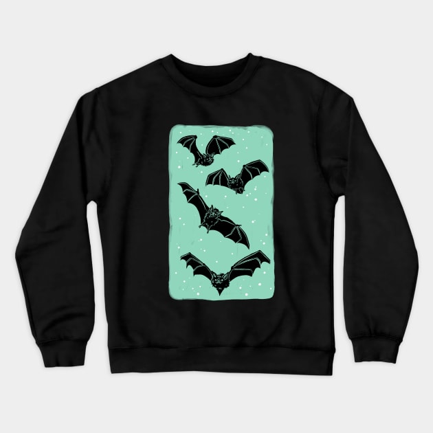 Night bats in Mint Crewneck Sweatshirt by HeyRockee